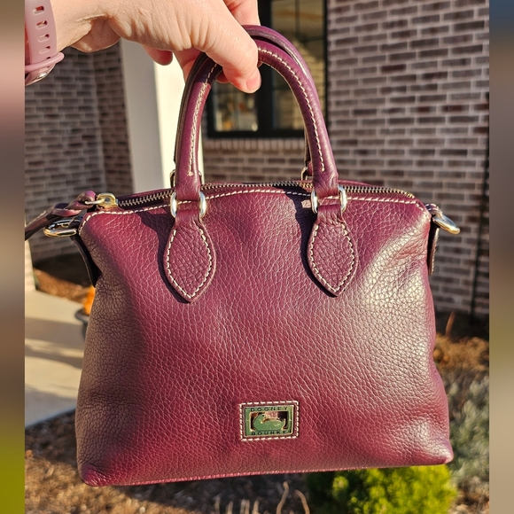 Dooney & Bourke Handbags - Dooney & Bourke Purple Pebble Leather Satchel